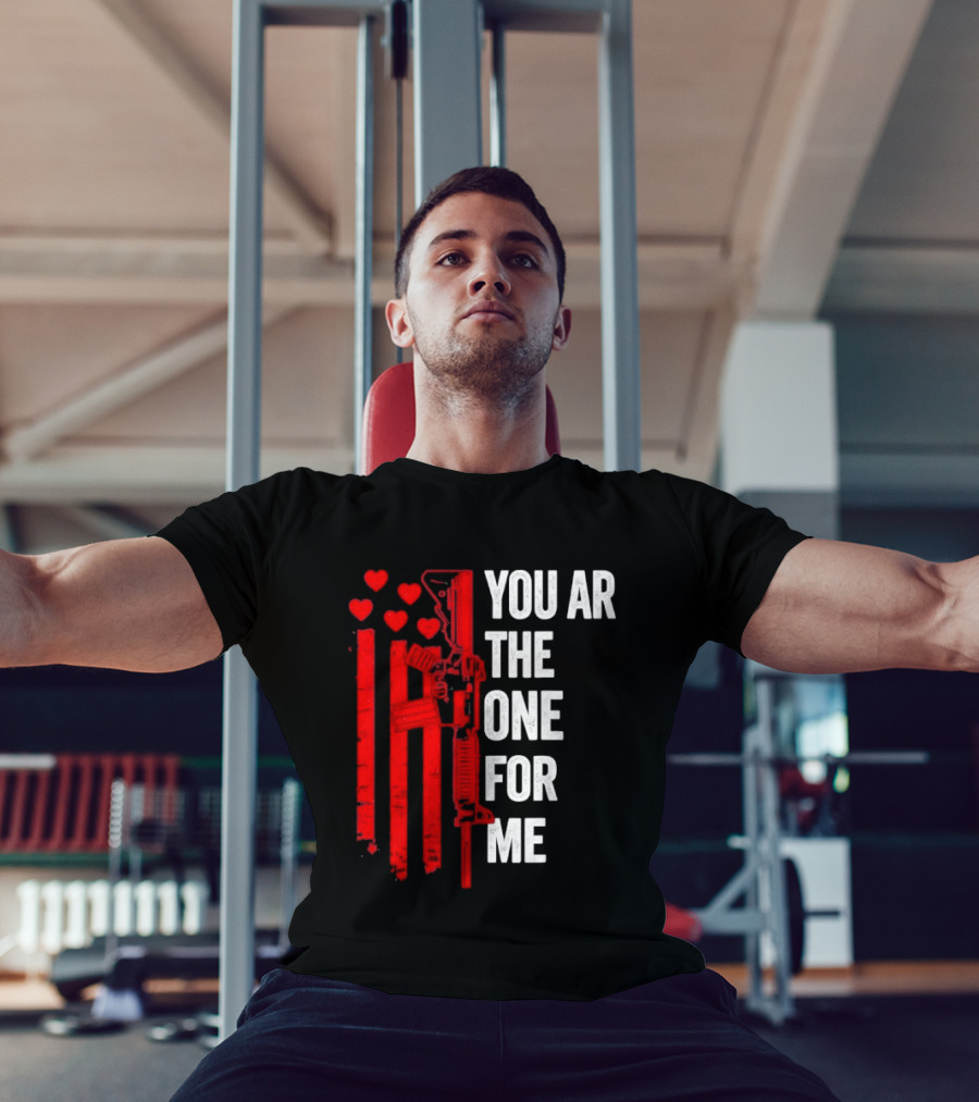 You Ar The One For Me Red Hearts Flag Visual T-Shirt
