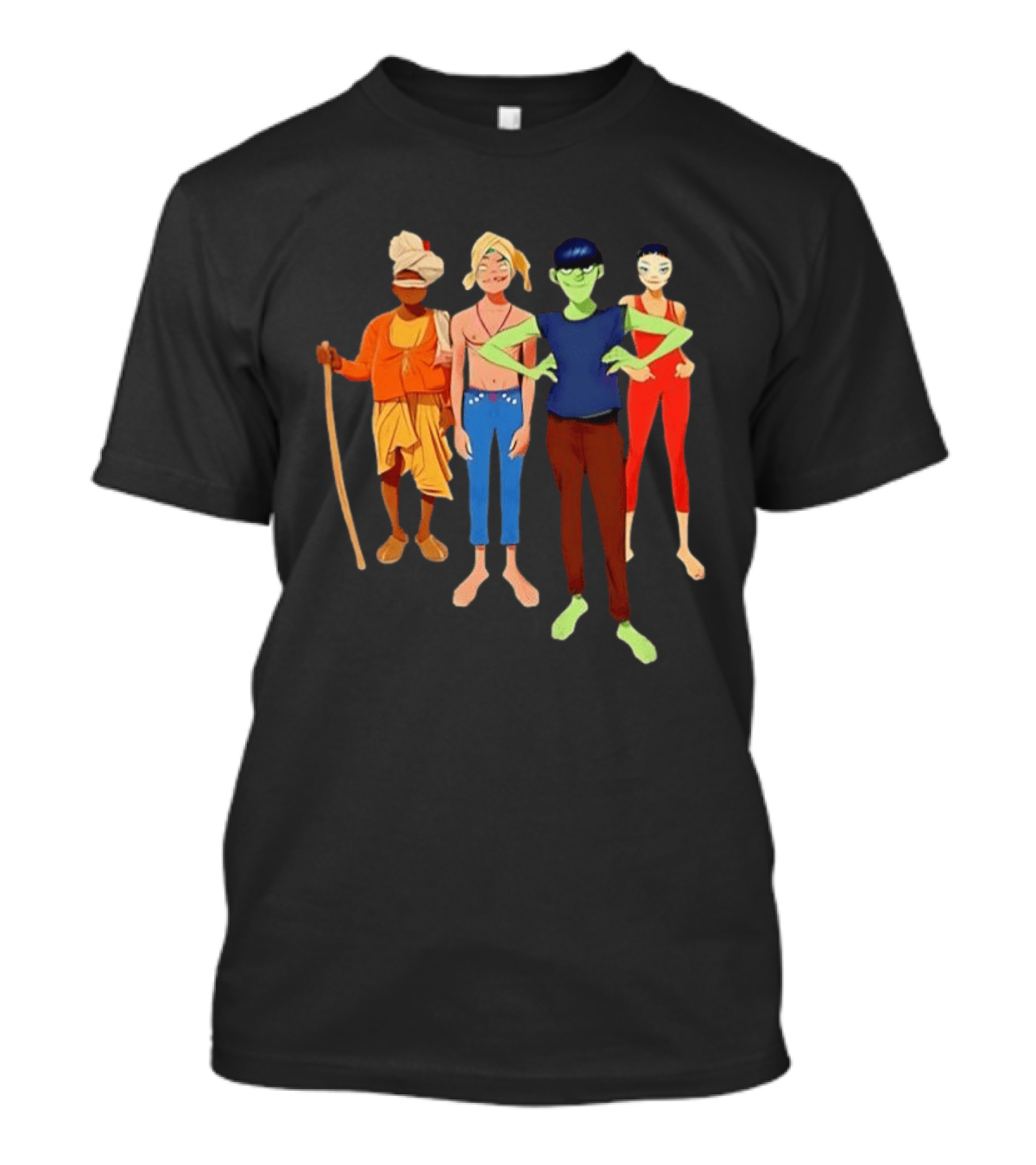 Gorillaz Character Group Mountain Adventure Ensemble T-Shirt