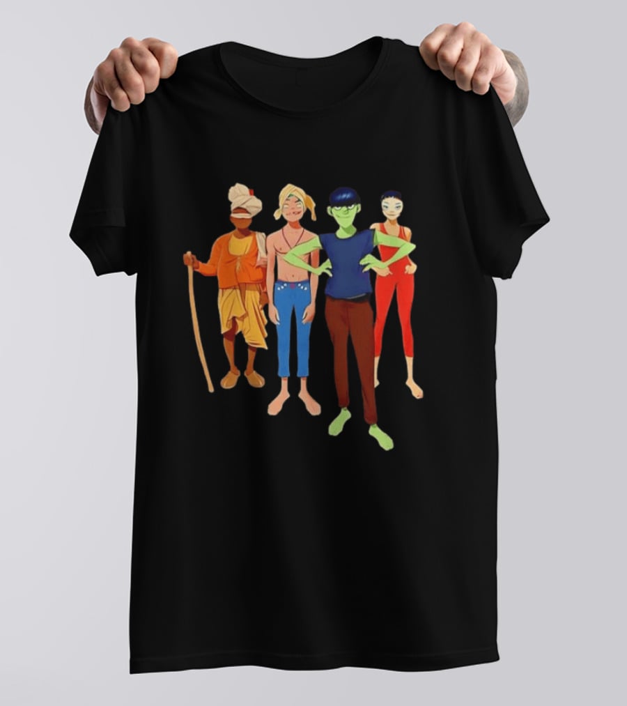 Gorillaz Character Group Mountain Adventure Ensemble T-Shirt