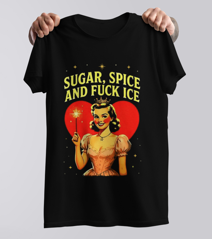 Sugar Spice And Fuck ICE Fairy Heart Caricature T-Shirt