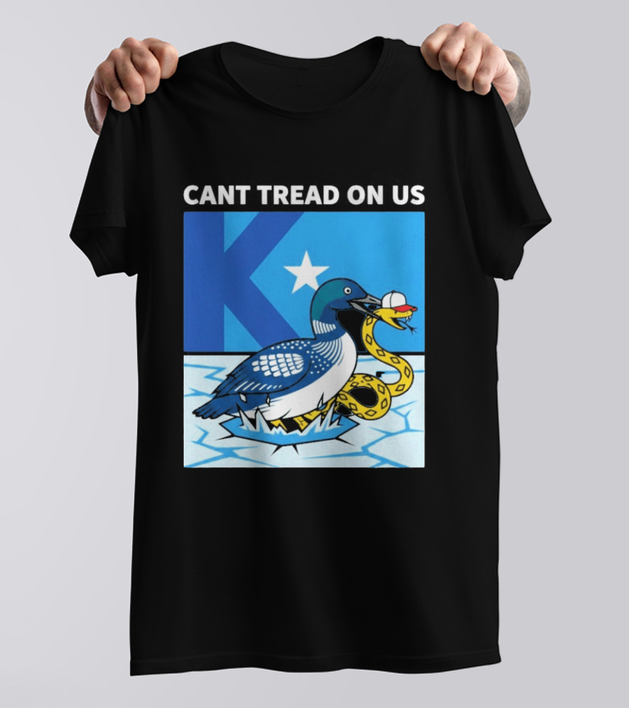 Can't Tread On Us Minnesota Loon Snake Ice Hockey Hat Star T-Shirt