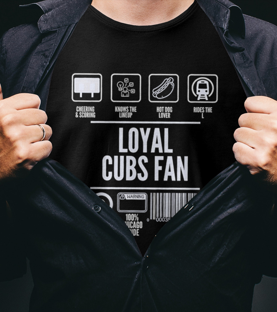 Choose A Cubbie, Throw The Loop, Hot Dog Lover, Take The L, Loyal Cubs Fan, Deep Dish Breweries, 100% Chicago Pride T-Shirt