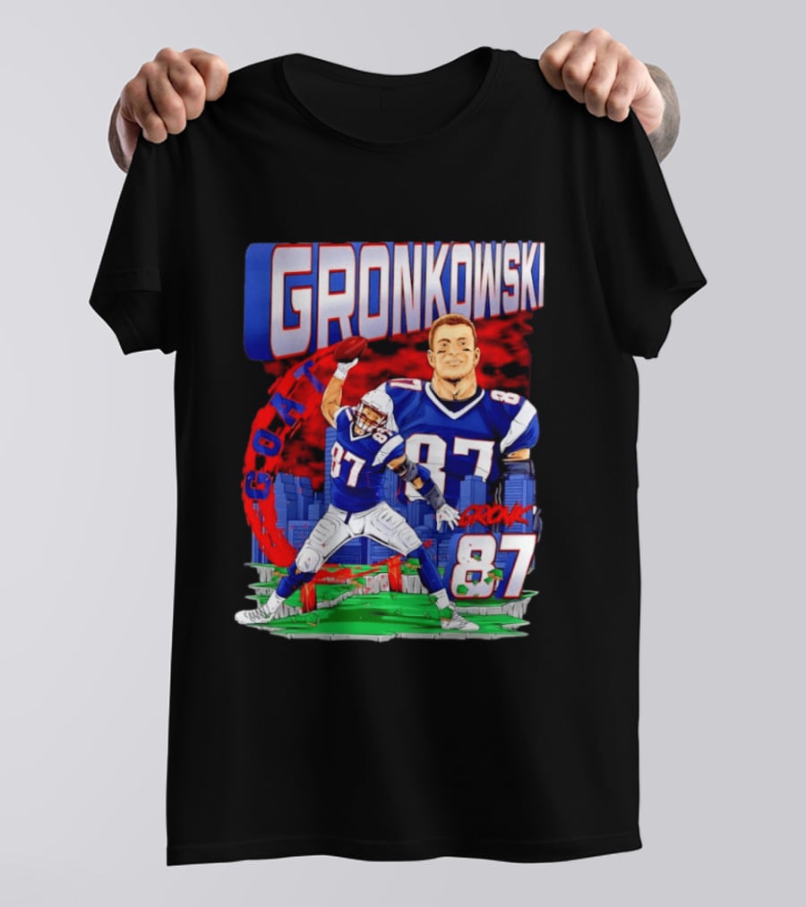 Gronkowski Goat 87 Football Player Tight End Action T-Shirt
