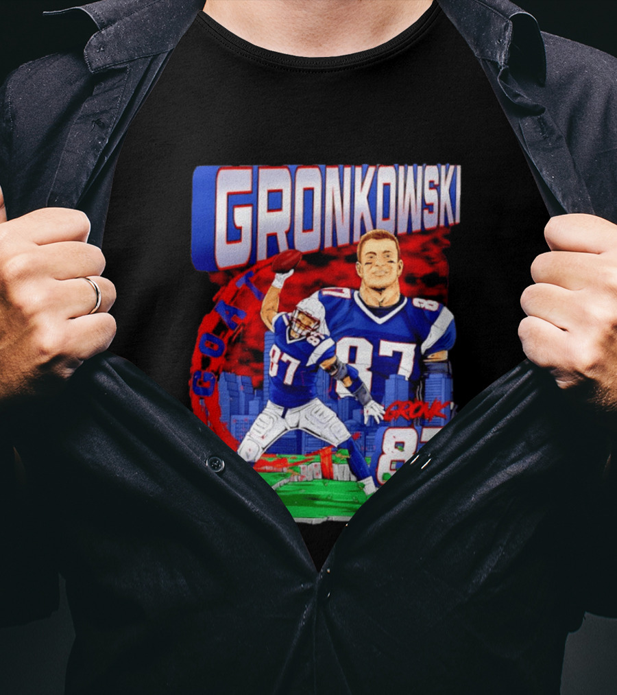 Gronkowski Goat 87 Football Player Tight End Action T-Shirt
