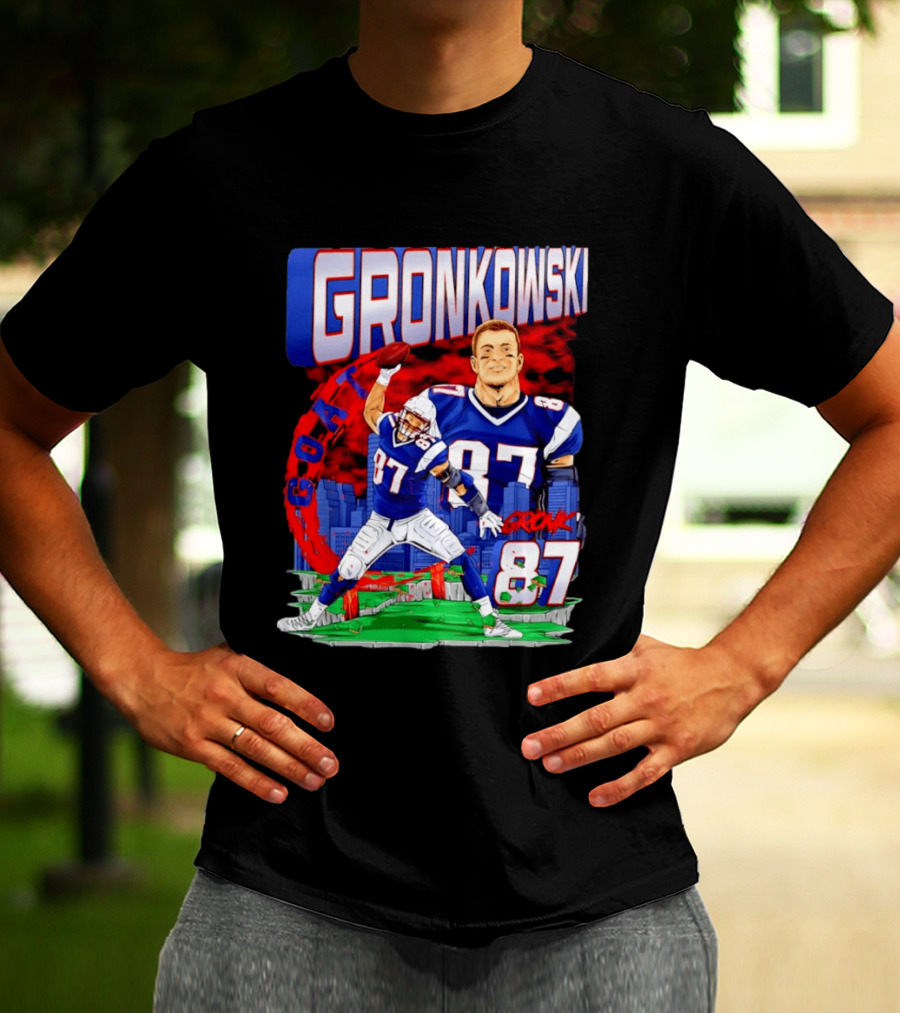 Gronkowski Goat 87 Football Player Tight End Action T-Shirt
