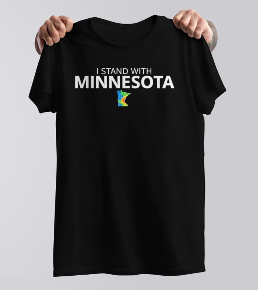 I Stand With Minnesota State Pride Minnesotan Resident Map T-Shirt