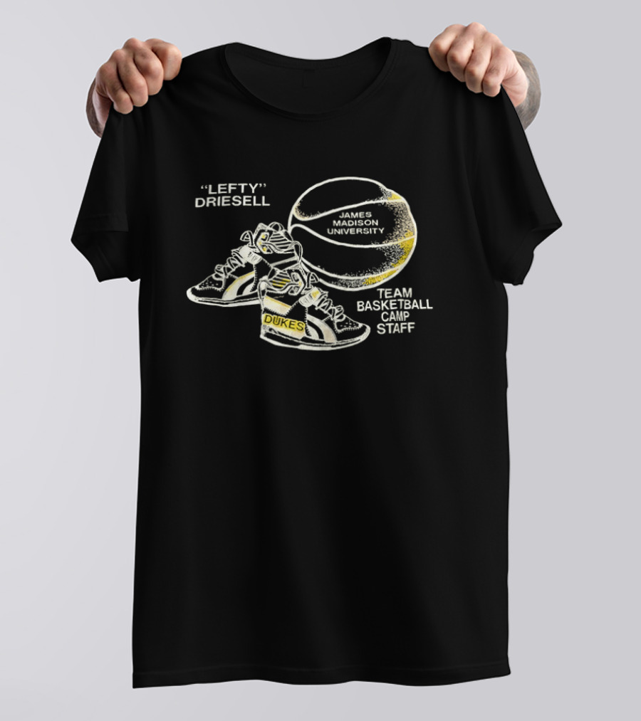 Lefty Driesell James Madison University Team Basketball Camp Staff T-Shirt