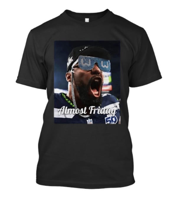 Leonard Williams Glasses Seahawks Almost Friday 50 Yard Line Celebration T-Shirt