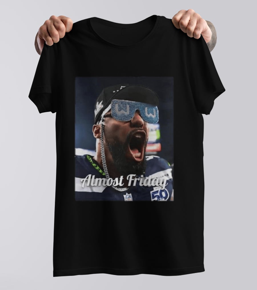 Leonard Williams Glasses Seahawks Almost Friday 50 Yard Line Celebration T-Shirt