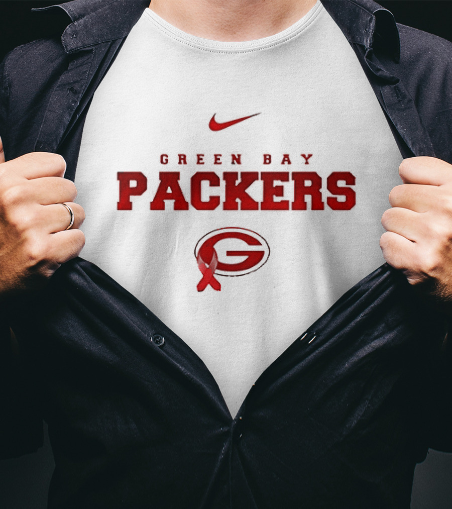 Green Bay Packers Nike February Wear Red American Heart Month T-Shirt