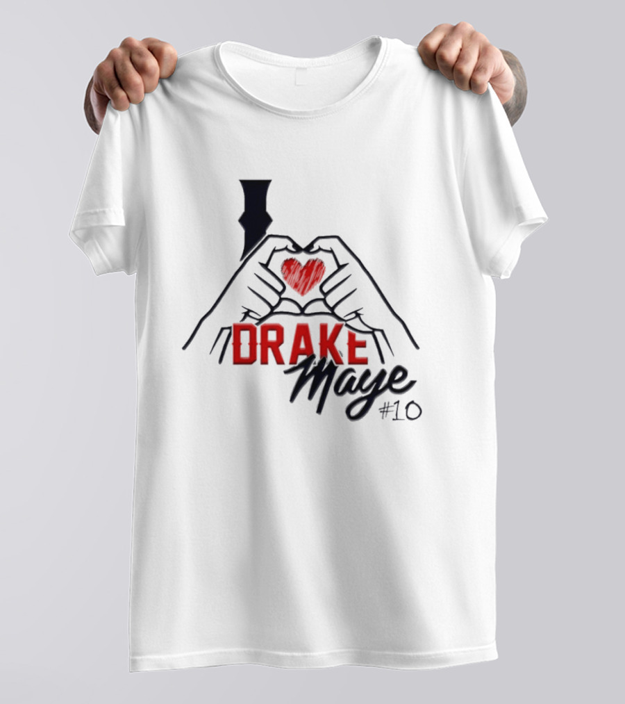 I Love Drake Maye Heart Hand #10 T-Shirt