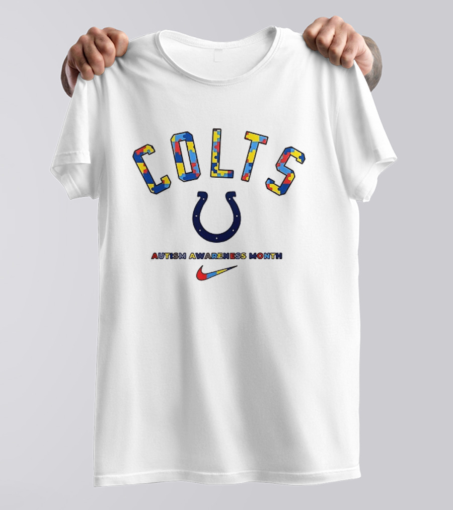 Indianapolis Colts Autism Awareness Month Puzzle T-Shirt
