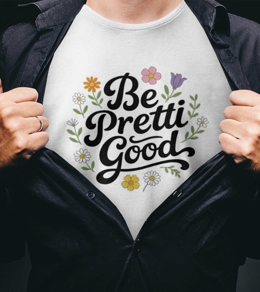 Be Pretti Good Floral Theme With Flowers T-Shirt