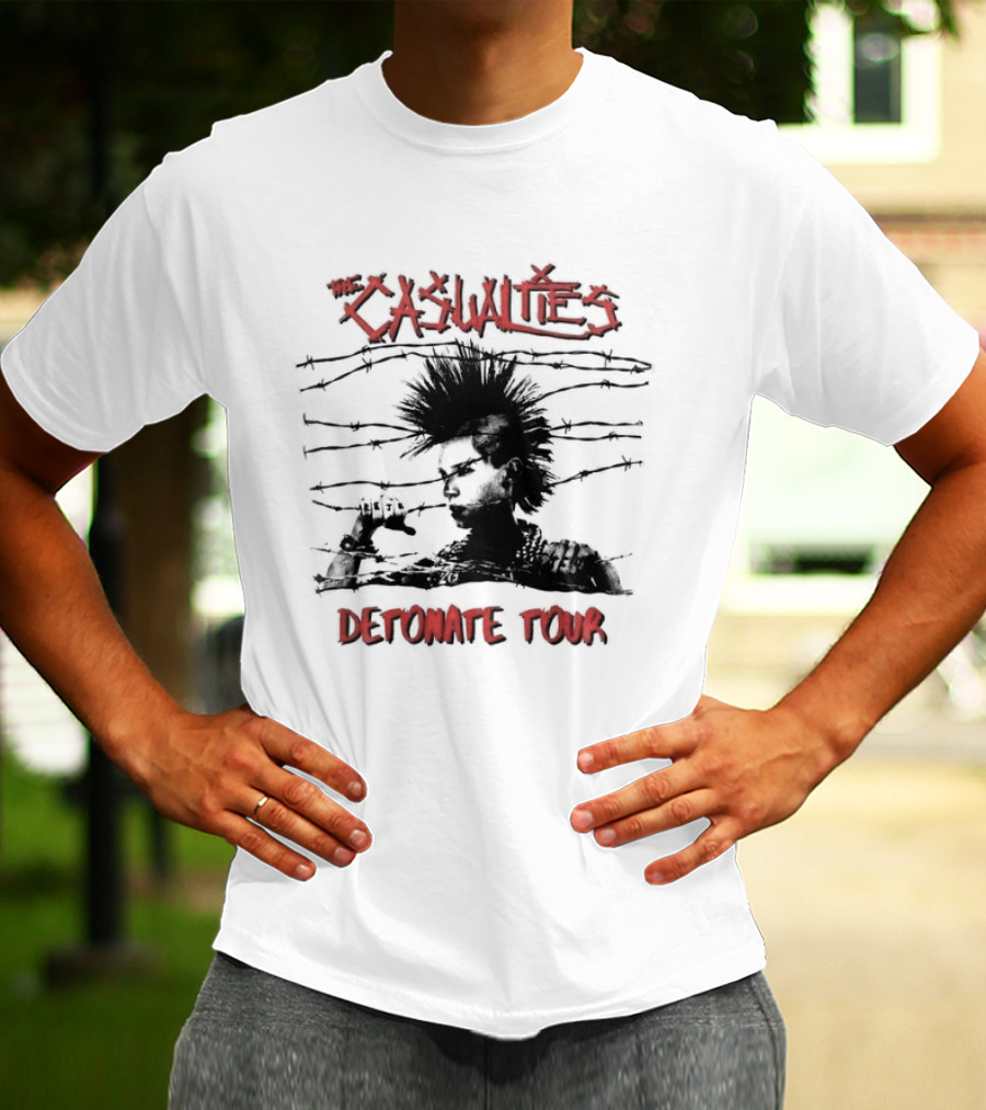 The Casualties Detonate Tour 2026 Punk Rock Barbed Wire Mohawk T-Shirt