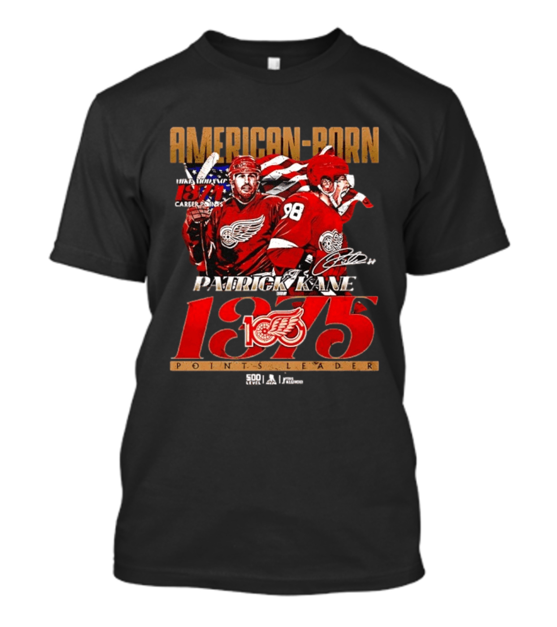 American Born Patrick Kane Detroit Red Wings 1375 Points Career Leader T-Shirt