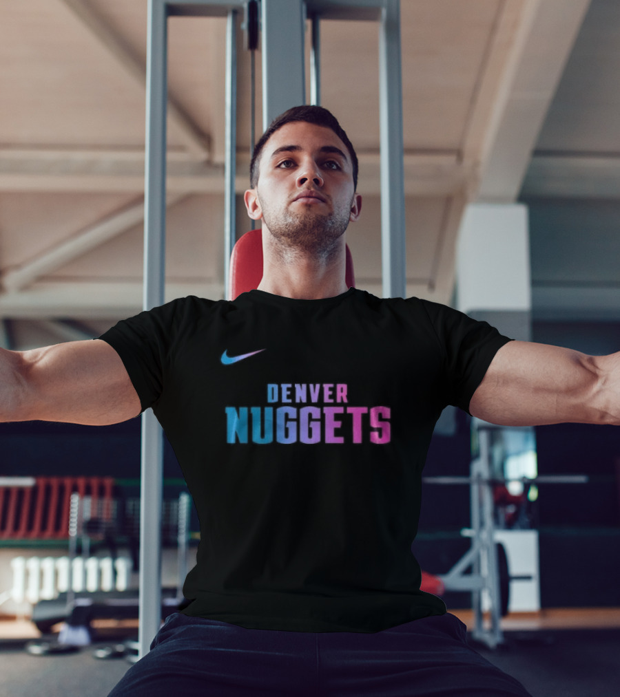 Nike Denver Nuggets Cyberpunk Style Retro Neon T-Shirt