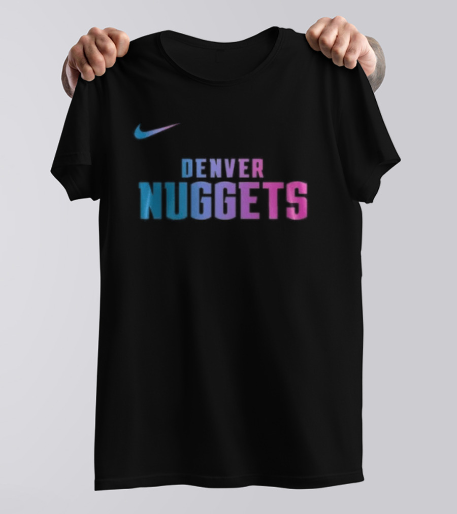 Nike Denver Nuggets Cyberpunk Style Retro Neon T-Shirt