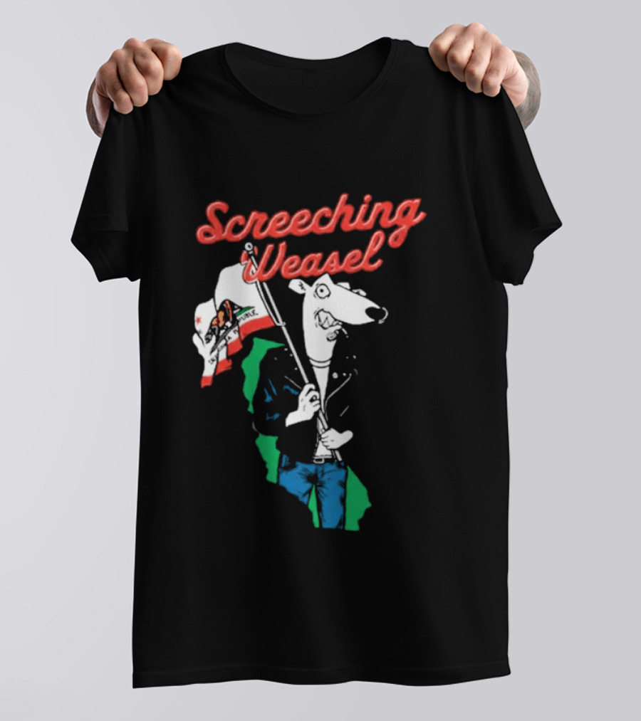 Screeching Weasel California Flag Bearer T-Shirt