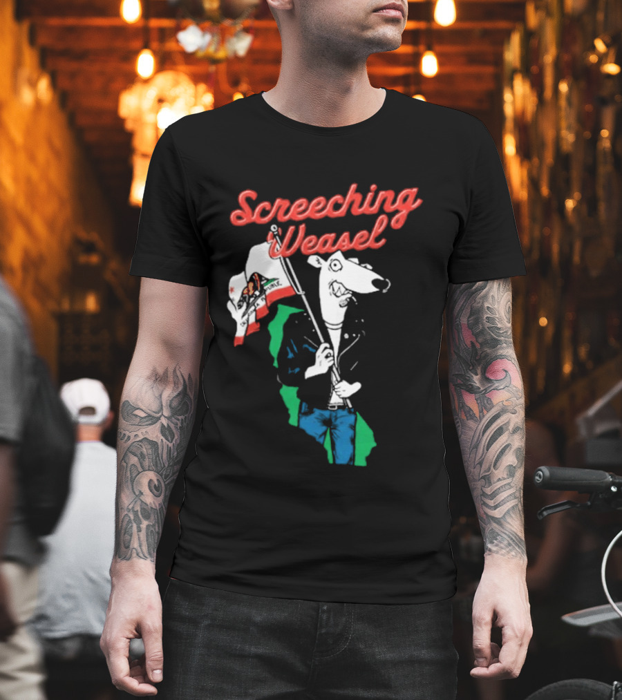 Screeching Weasel California Flag Bearer T-Shirt