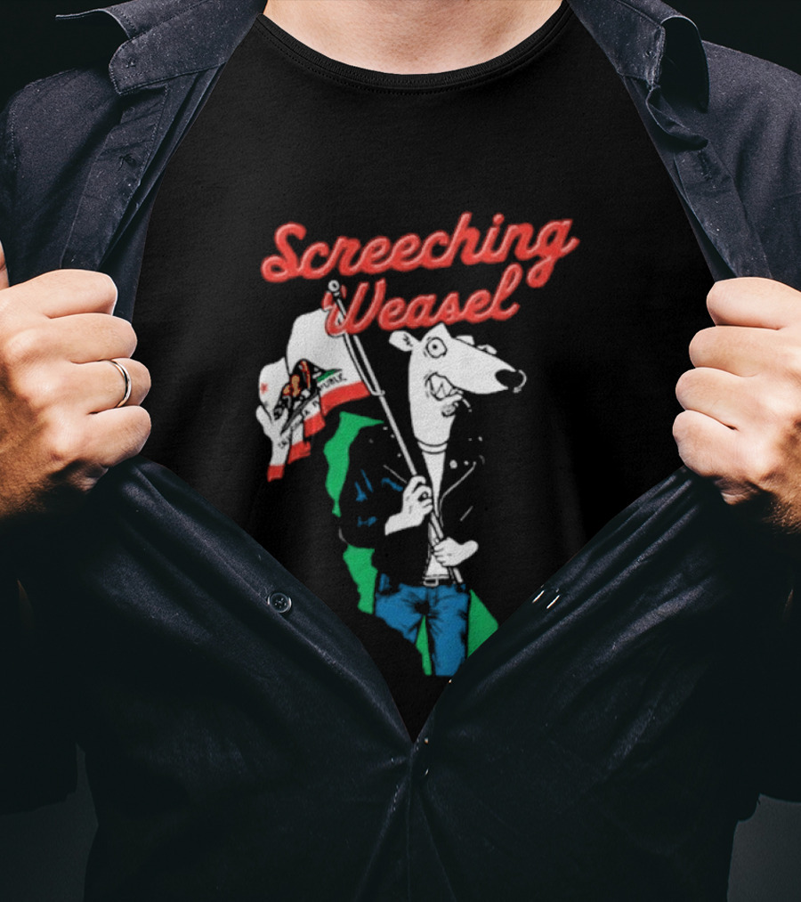 Screeching Weasel California Flag Bearer T-Shirt