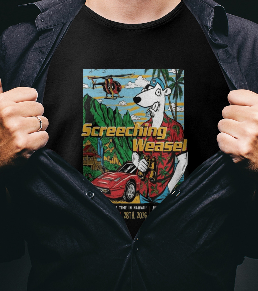 Screeching Weasel February 27 28 2026 Nextdoor Honolulu Hawaii Tropical Island Concert Event T-Shirt