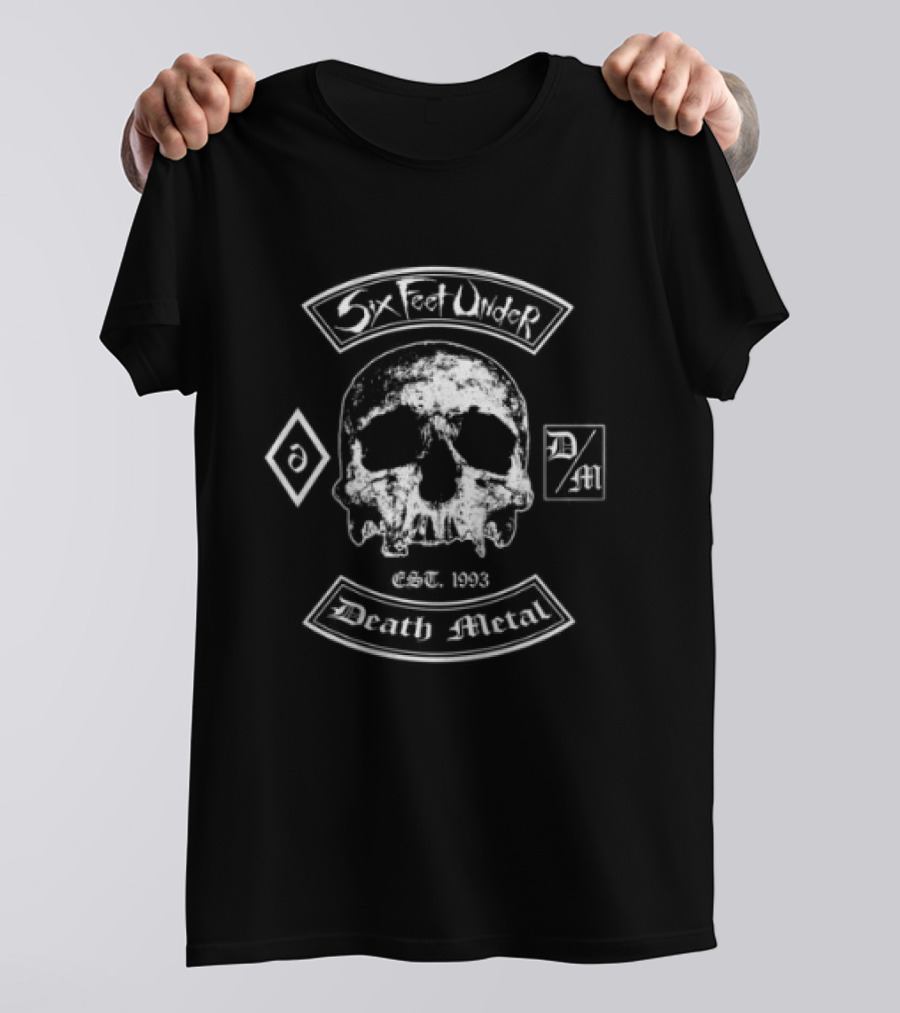 Six Feet Under Death Metal Skull Europe Tour 2026 T-Shirt