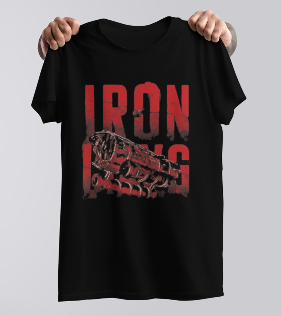Iron Lung Distressed Red Text With Mechanical T-Shirt