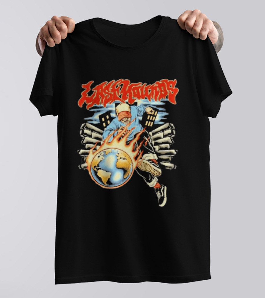 Last Hounds Tour Feb 2026 Flaming Globe T-Shirt