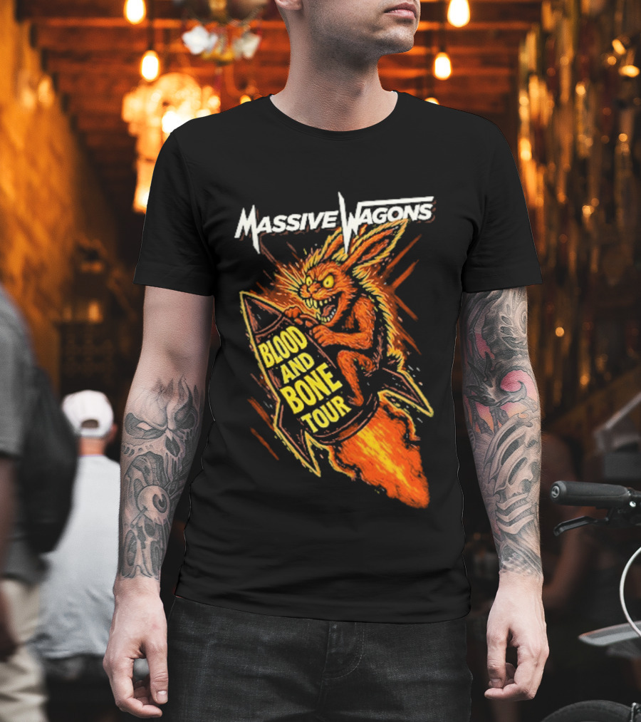 Massive Wagons Blood And Bone European Tour Rocket Demon T-Shirt