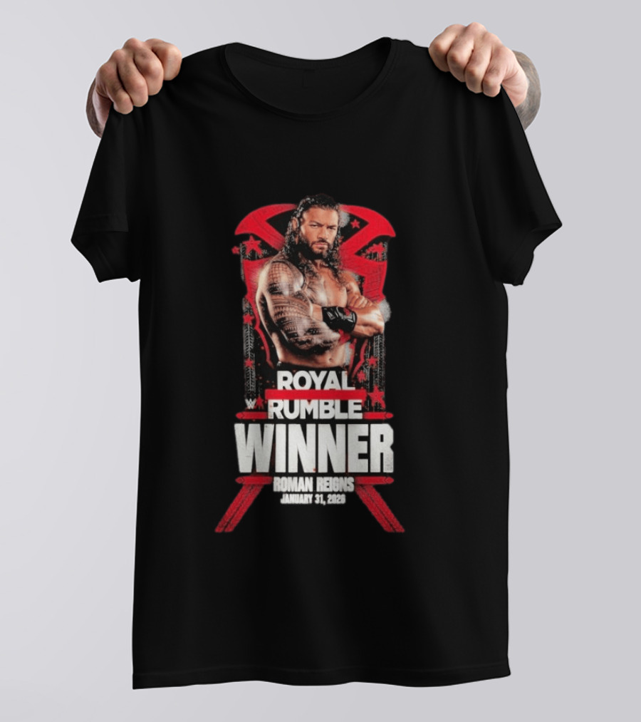 Roman Reigns Royal Rumble Winner January 31 2026 WWE T-Shirt