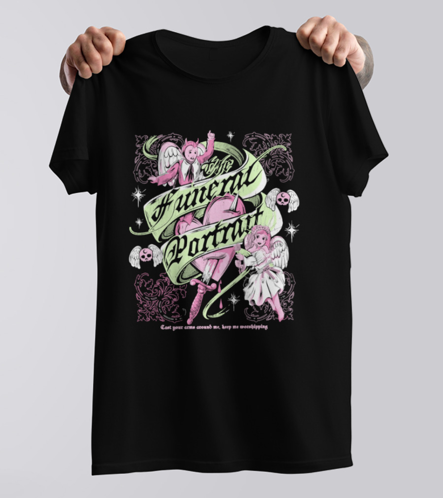 The Funeral Portrait Devil And Angel Pink Heart Aesthetic T-Shirt