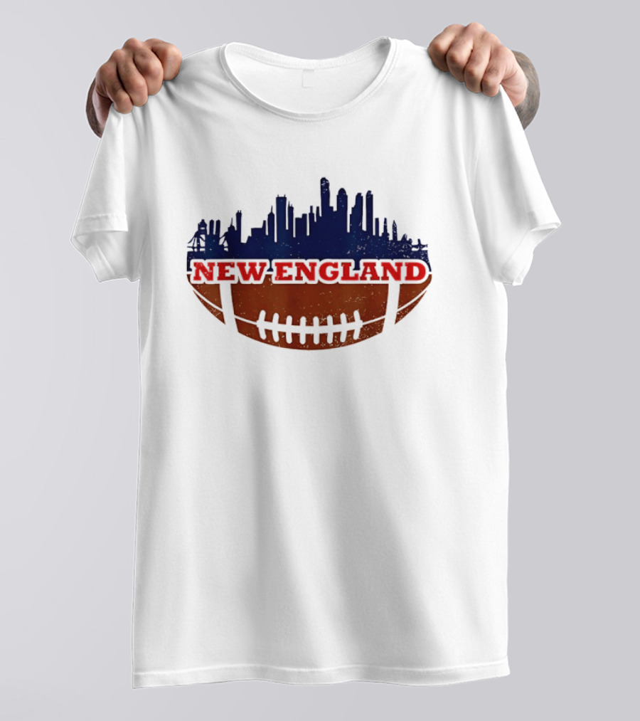 New England Football Skyline Cityscape T-Shirt