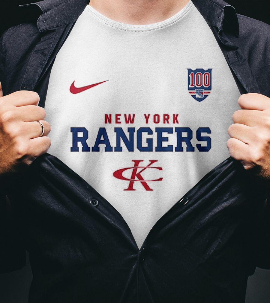 New York Rangers Kenny Chesney No Shoes Nation Tour Nike Collaboration 100th Anniversary T-Shirt