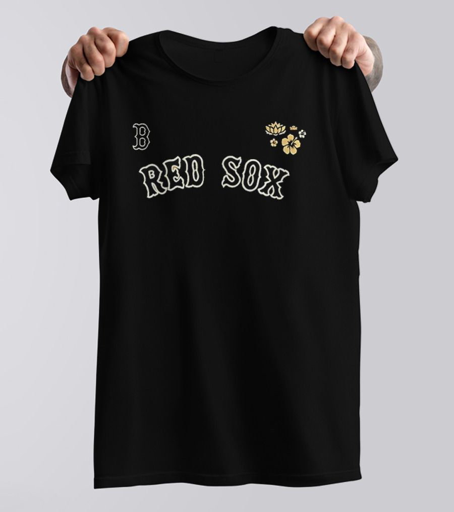 Boston Red Sox AAPI Celebration B With Yellow Flowers T-Shirt