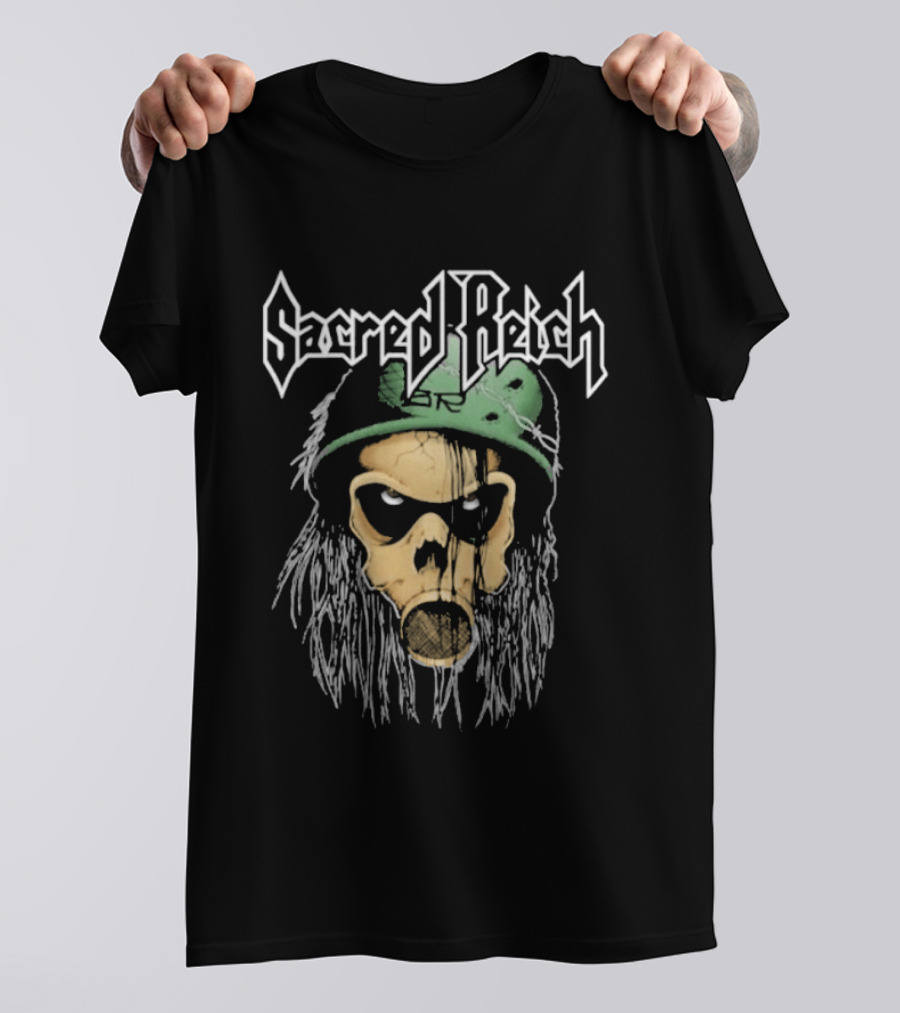 Sacred Reich OD Skull Soldier Helmet T-Shirt