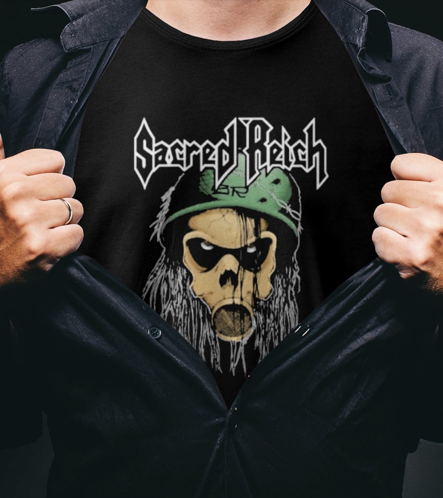 Sacred Reich OD Skull Soldier Helmet T-Shirt