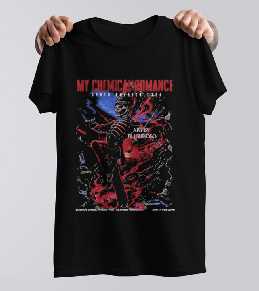My Chemical Romance Tour February 1 2026 Buenos Aires Skeleton Soldier T-Shirt