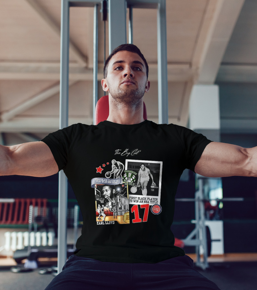 Earl Lloyd First Black Player Detroit Pistons Washington Capitols NBA Title 17 T-Shirt