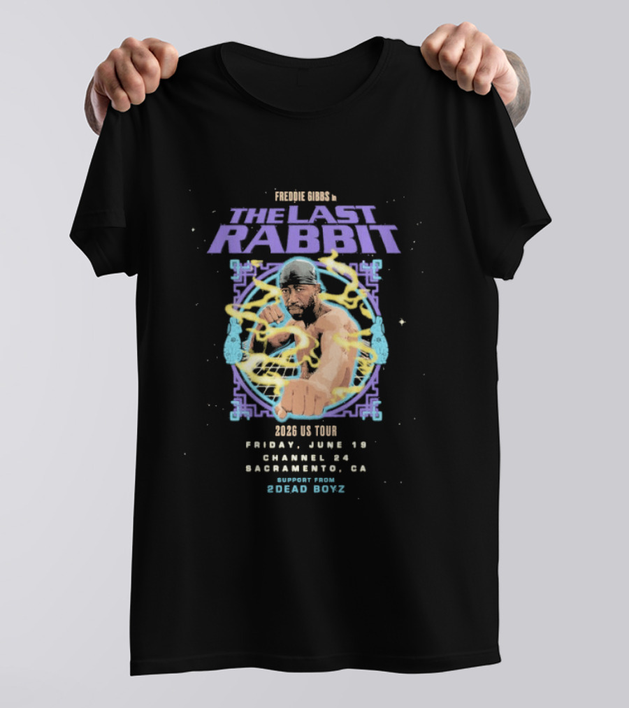 Freddie Gibbs The Last Rabbit 2026 US Tour Sacramento June 19 Special Guests Sugar Boys T-Shirt