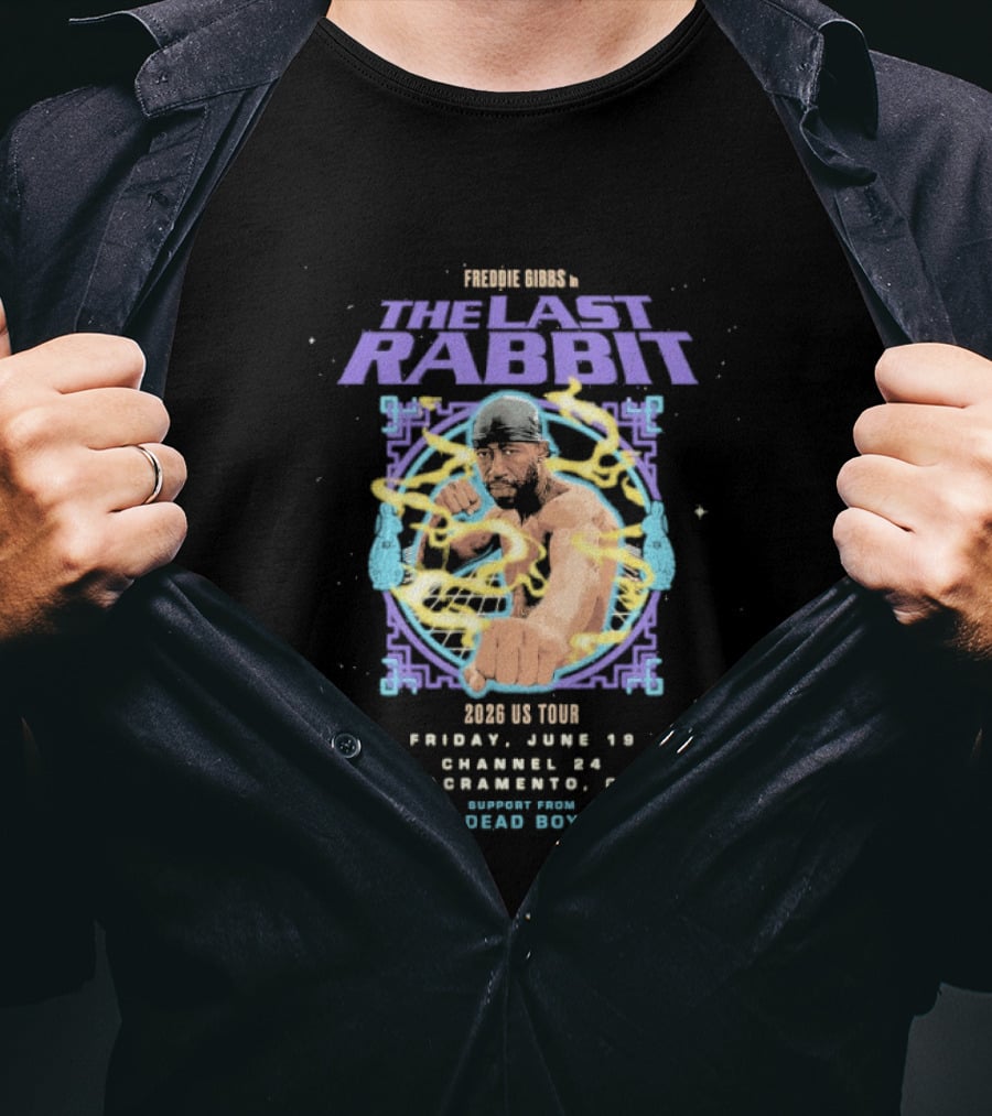 Freddie Gibbs The Last Rabbit 2026 US Tour Sacramento June 19 Special Guests Sugar Boys T-Shirt