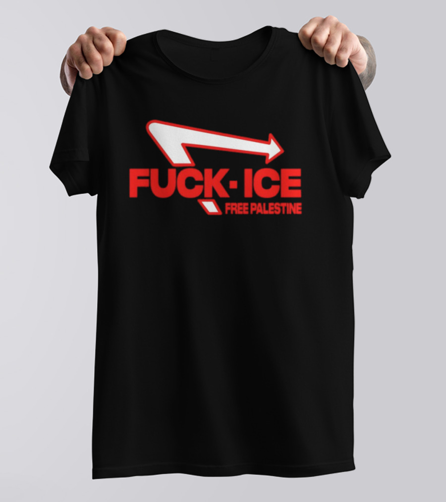 Fuck Ice Free Palestine Melt Ice T-Shirt
