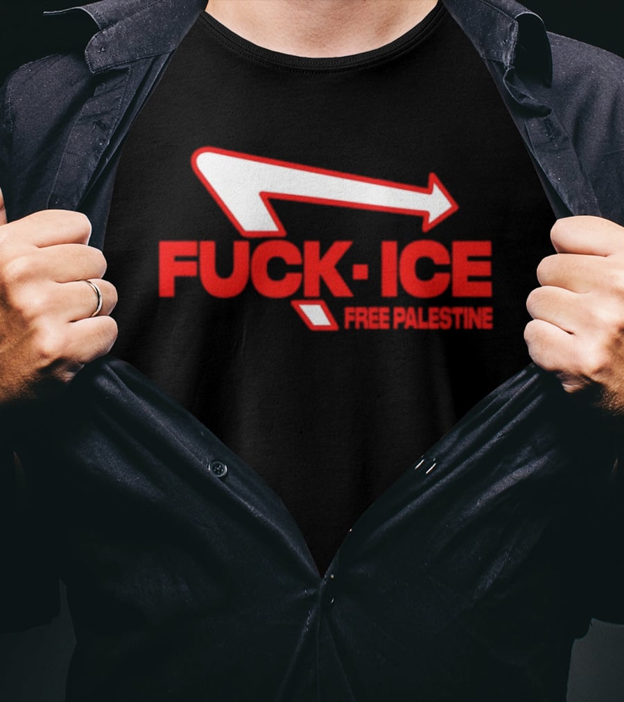 Fuck Ice Free Palestine Melt Ice T-Shirt
