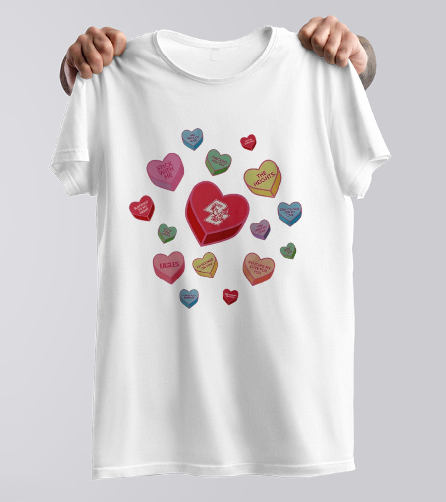 Boston College Eagles Valentine's Day Hearts Sweet Talk Collection T-Shirt