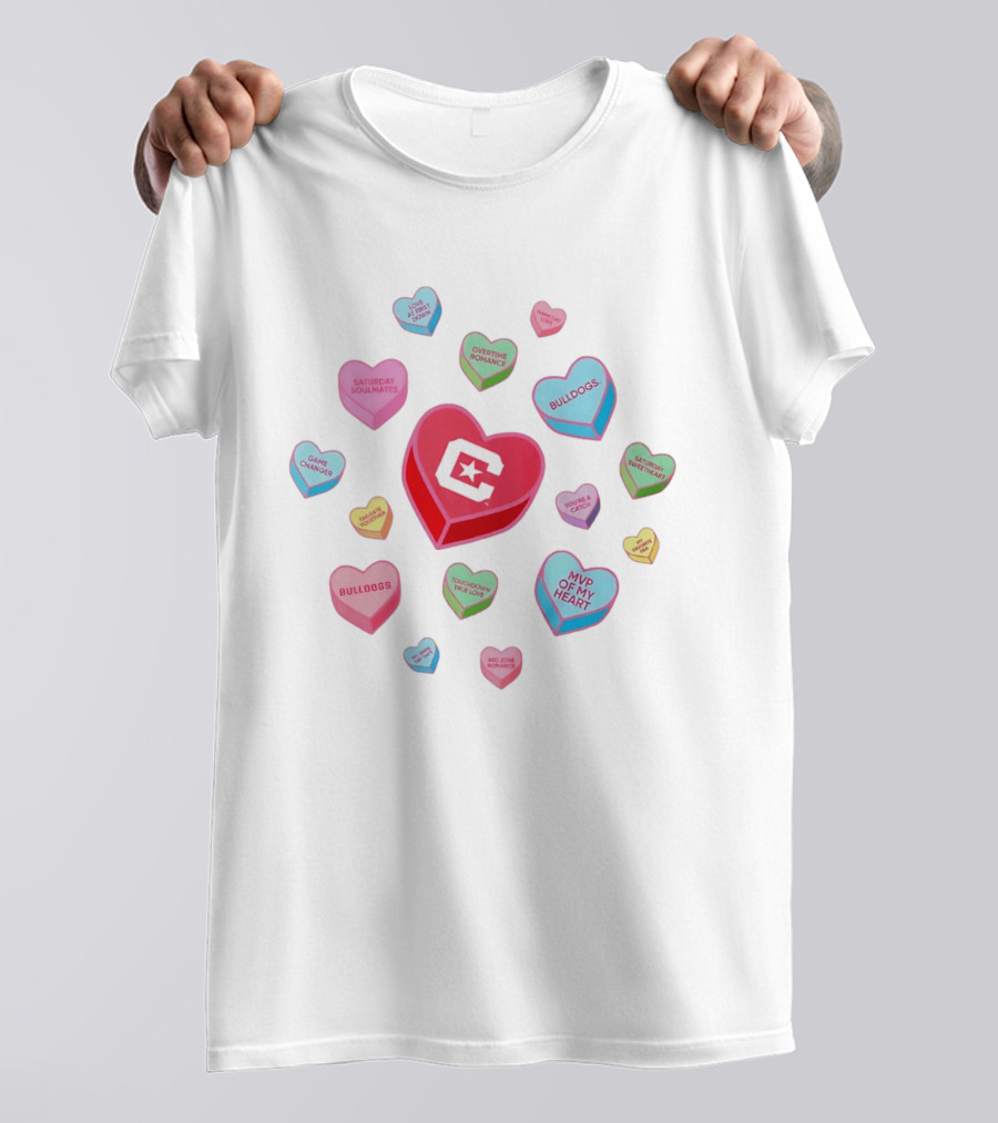 Citadel Bulldogs Valentine's Day Love Hearts Collection T-Shirt