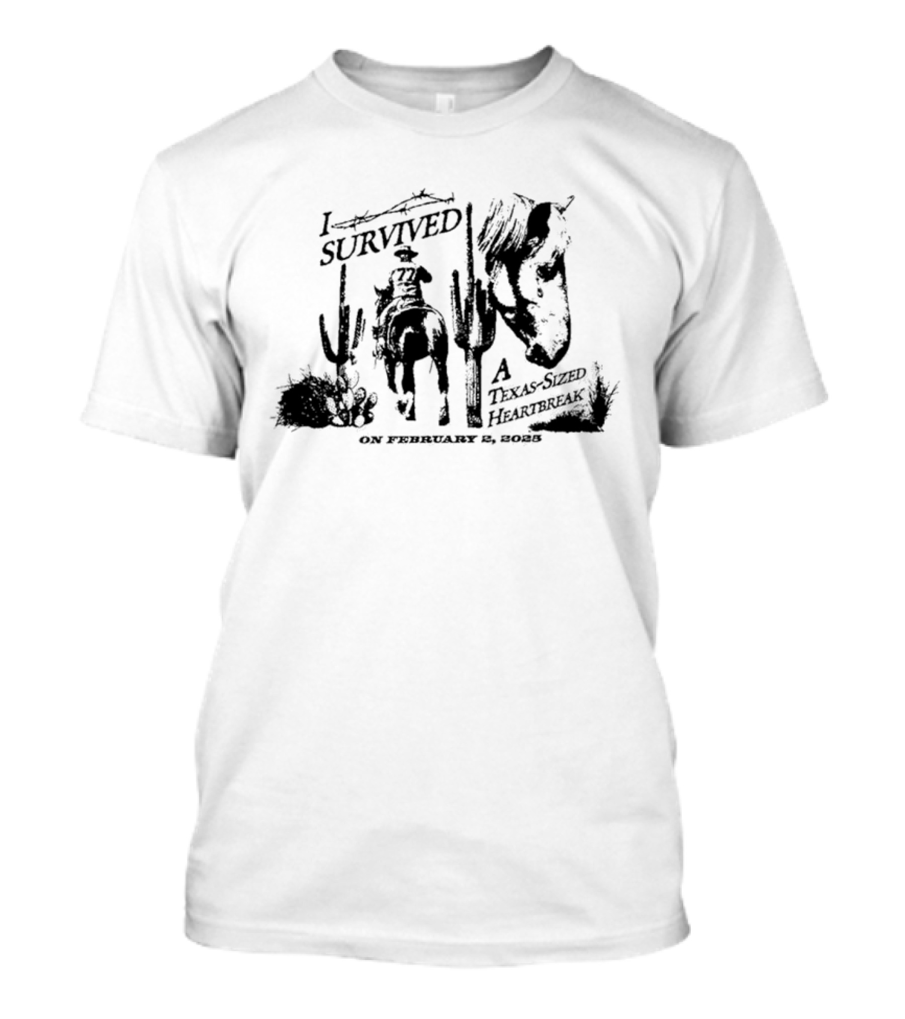 I Survived A Texas Sized Heartbreak September 6 Cowboys Cactus Horse T-Shirt