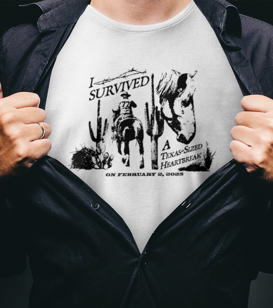 I Survived A Texas Sized Heartbreak September 6 Cowboys Cactus Horse T-Shirt