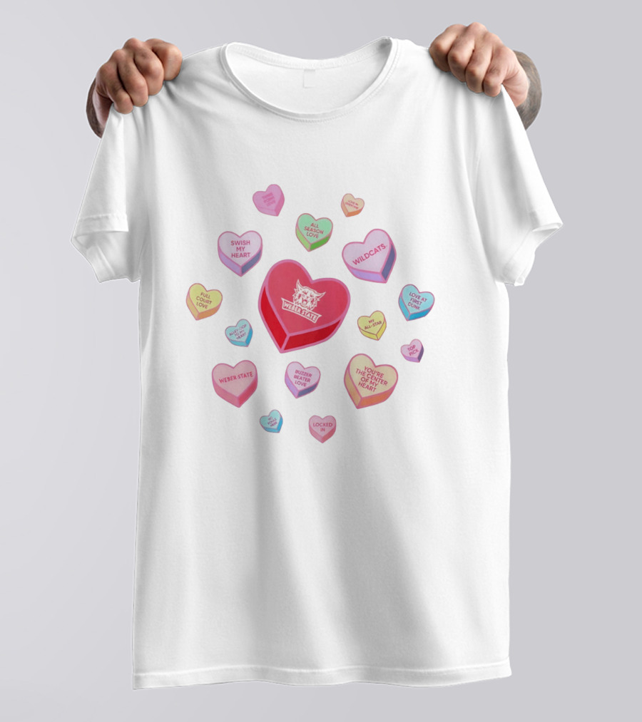 Weber State Wildcats Valentine Heart Quotes 2026 T-Shirt