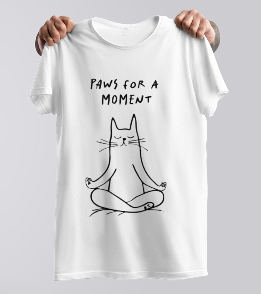 Paws For A Moment Yoga Zen Cat T-Shirt