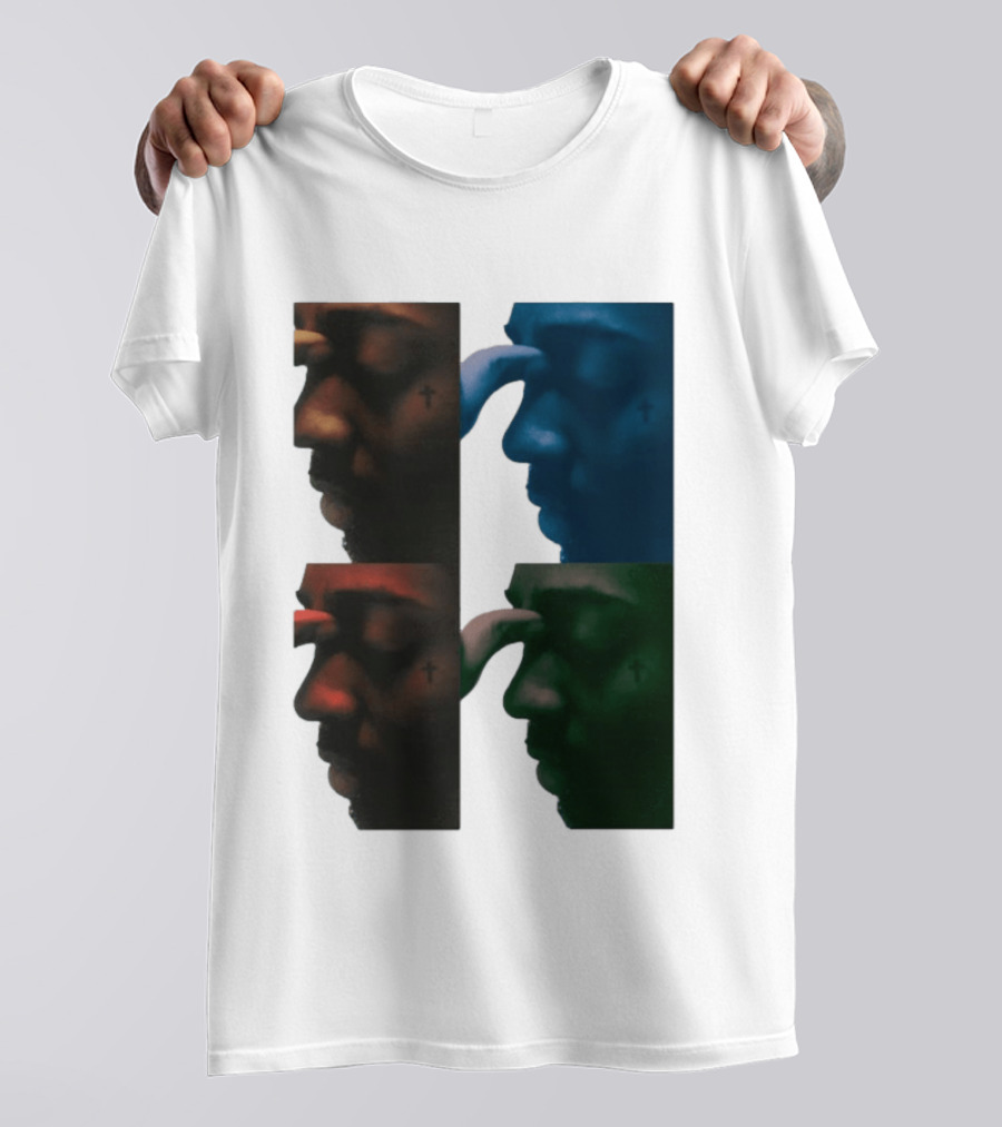 Brent Faiyaz Album Cover Cross Tattoo Four Panel Side Profile T-Shirt