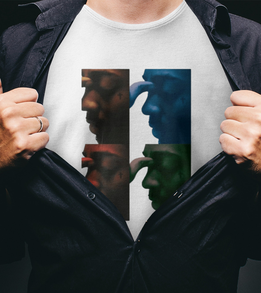 Brent Faiyaz Album Cover Cross Tattoo Four Panel Side Profile T-Shirt